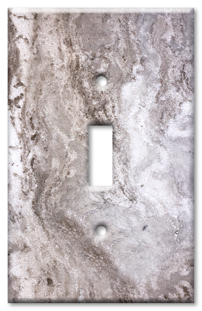 Art Plates - Decorative OVERSIZED Wall Plate - Outlet Cover - Fantasy Brown Quartzite / Granite / Marble Print