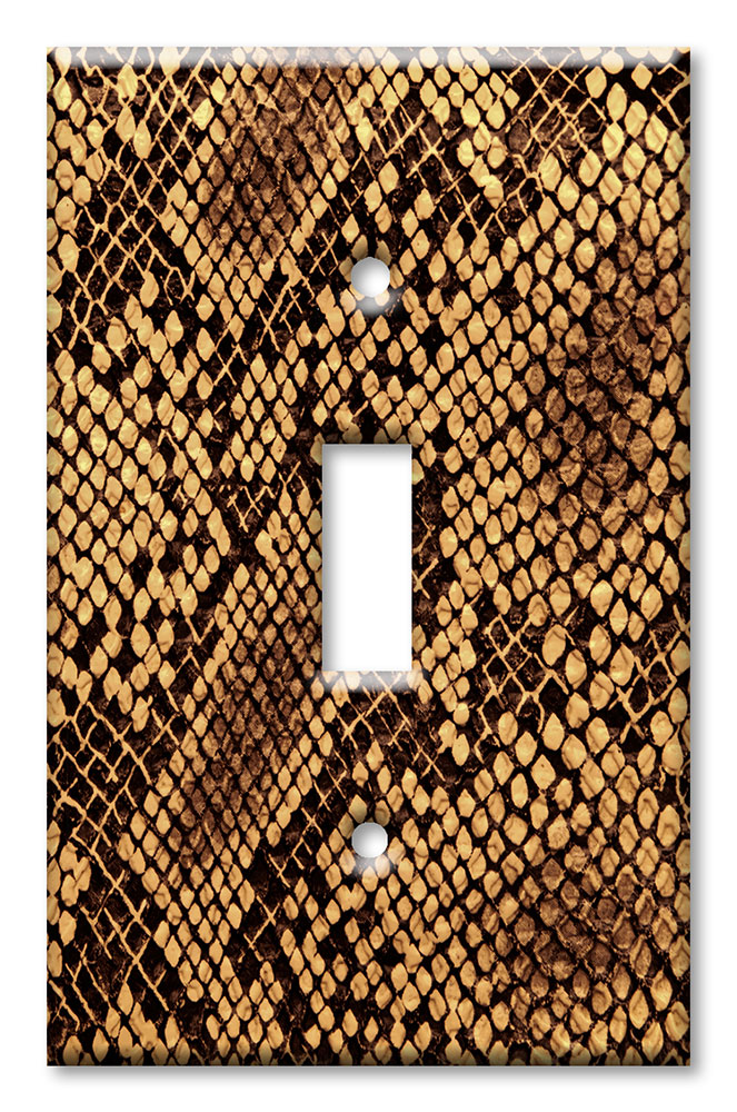 Art Plates - Decorative OVERSIZED Switch Plate - Outlet Cover - Snake Skin