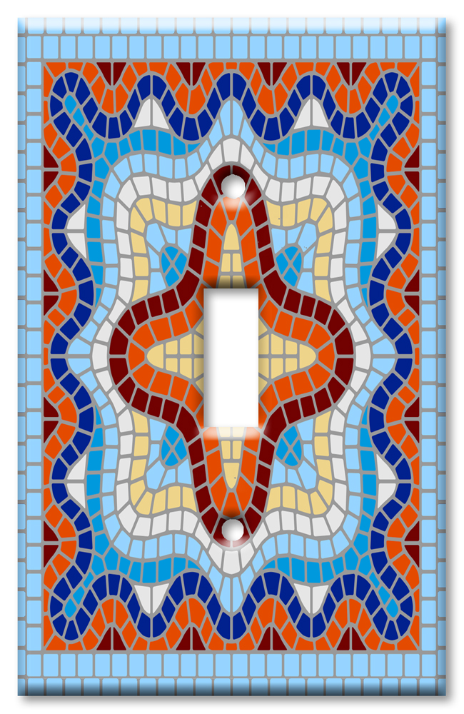 Light Blue Spanish Mosaic Tile Print - #8793