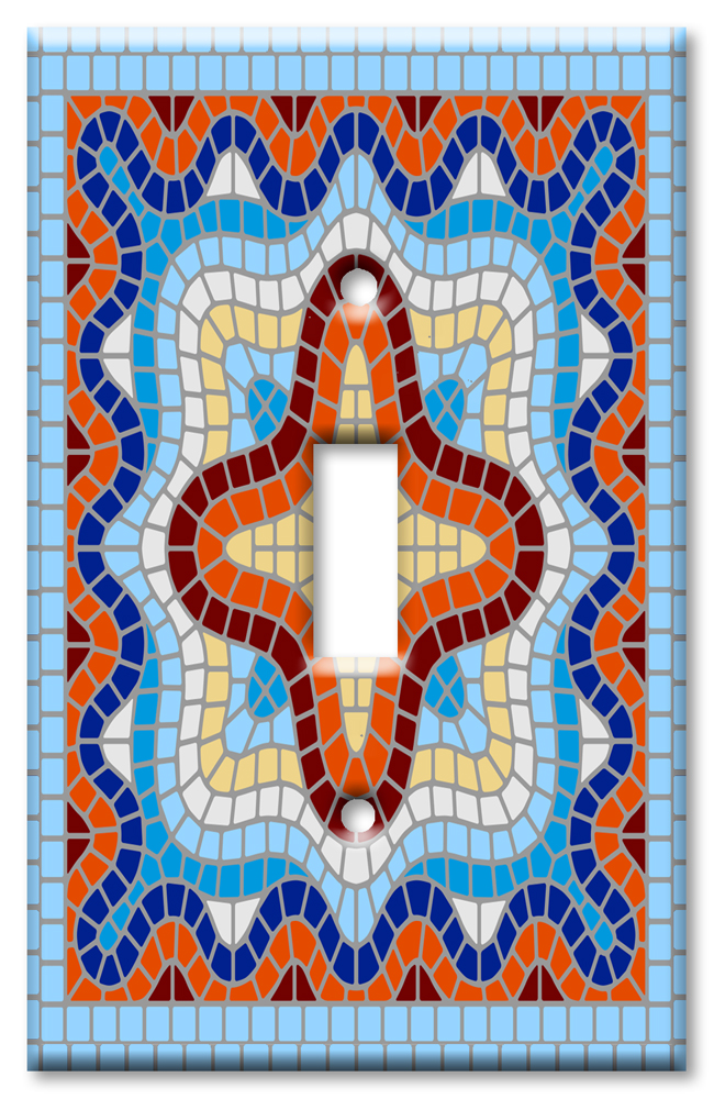 Light Blue Spanish Mosaic Tile Print - #8793