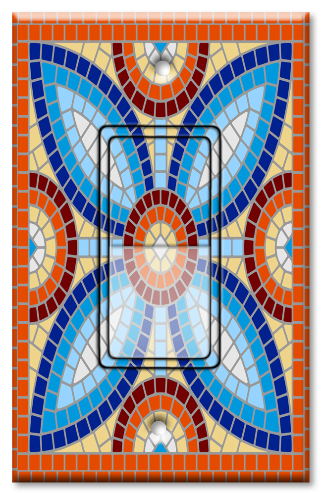 Orange Spanish Mosaic Tile Print - #8794