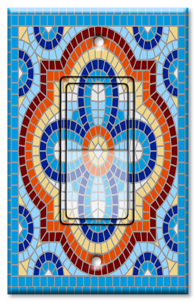Aqua Spanish Mosaic Tile Print - #8796