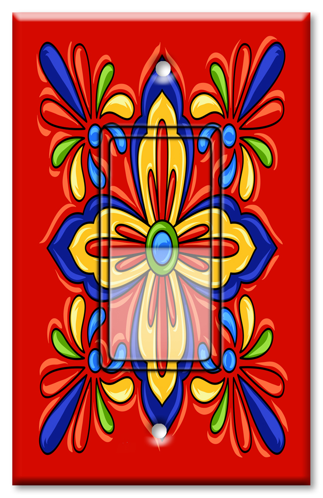 Red Mexican Talavera Tile Print - #8800