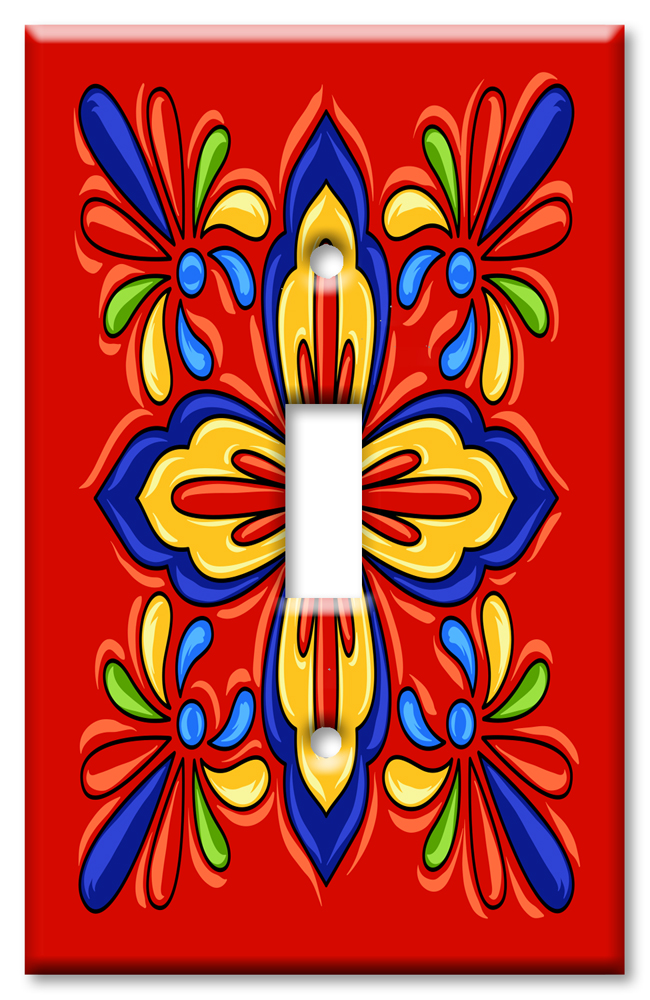 Red Mexican Talavera Tile Print - #8800