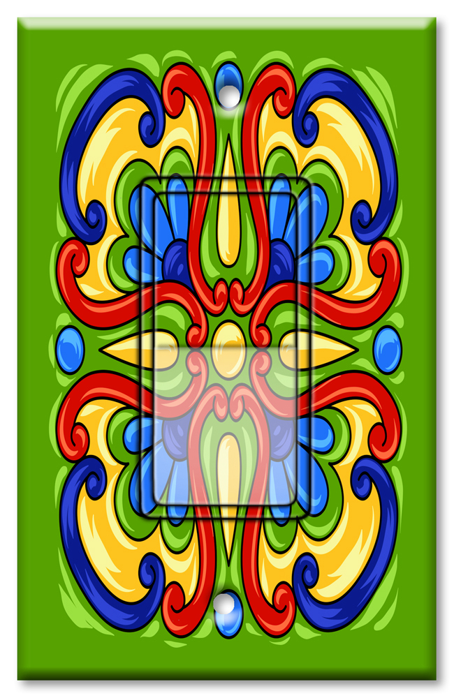 Green Mexican Talavera Tile Print - #8803