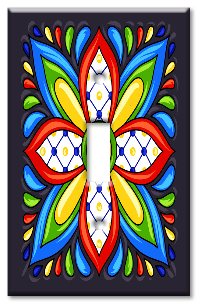 Black Mexican Talavera Tile Print - #8805