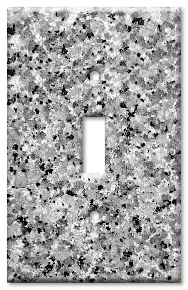 Art Plates - Decorative OVERSIZED Wall Plate - Outlet Cover - Grey / Black Granite Print