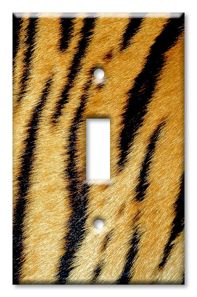 Art Plates - Decorative OVERSIZED Switch Plate - Outlet Cover - Tiger Fur
