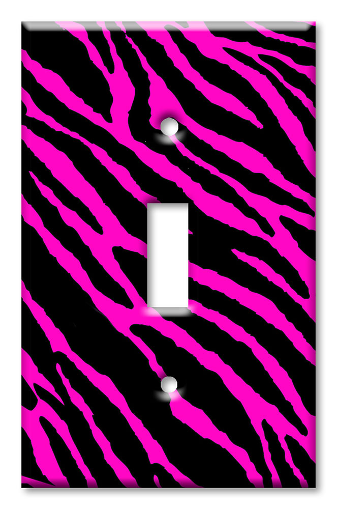 Art Plates - Decorative OVERSIZED Switch Plates & Outlet Covers - Pink Zebra