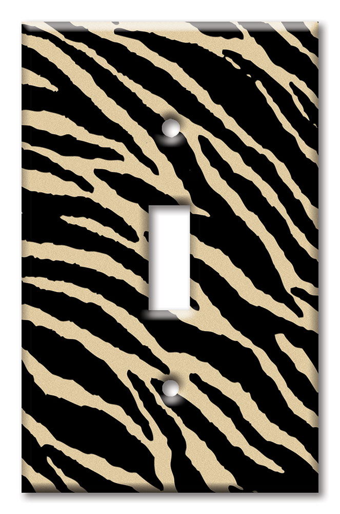 Art Plates - Decorative OVERSIZED Switch Plate - Outlet Cover - Tan Zebra