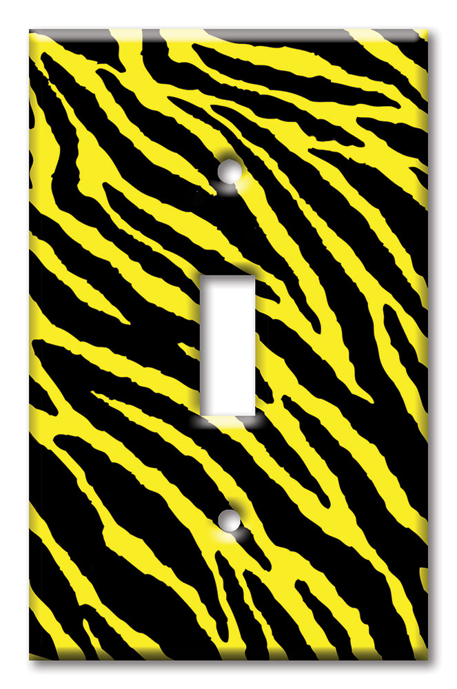 Art Plates - Decorative OVERSIZED Switch Plate - Outlet Cover - Yellow Zebra