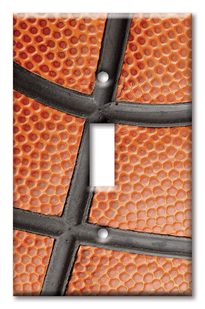 Art Plates - Decorative OVERSIZED Wall Plates & Outlet Covers - Basketball Closeup