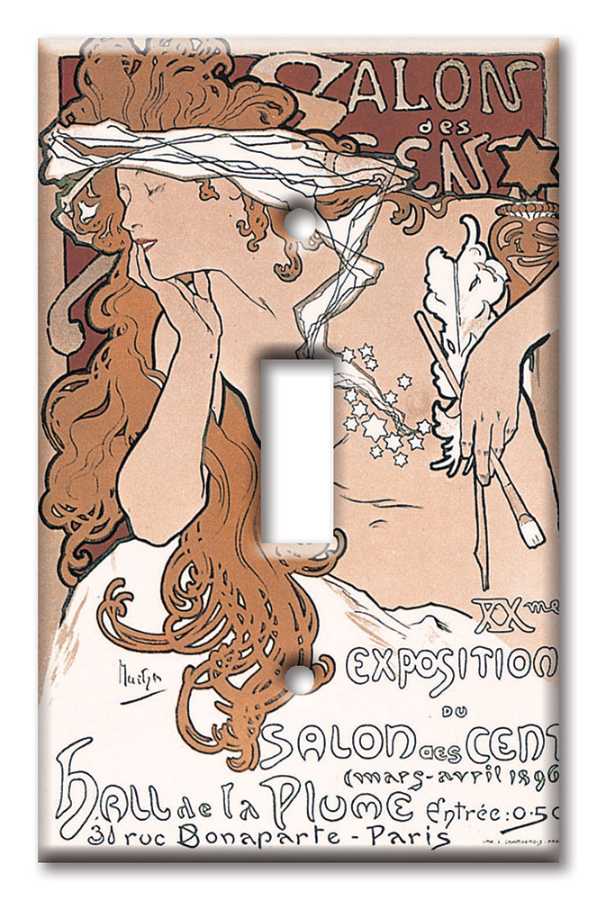 Art Plates - Decorative OVERSIZED Switch Plates & Outlet Covers - Mucha: Salon