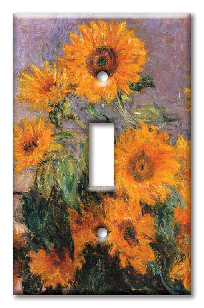 Art Plates - Decorative OVERSIZED Switch Plates & Outlet Covers - Monet: Sunflowers