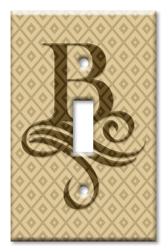 Art Plates - Decorative OVERSIZED Switch Plates & Outlet Covers - Letter "B" Monogram