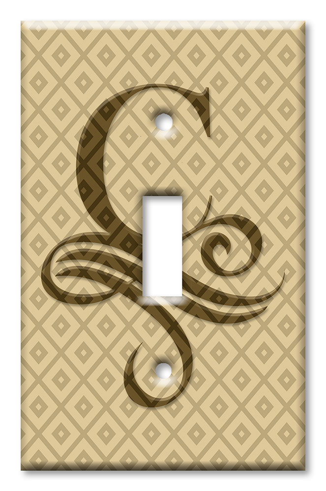 Art Plates - Decorative OVERSIZED Switch Plates & Outlet Covers - Letter "C" Monogram