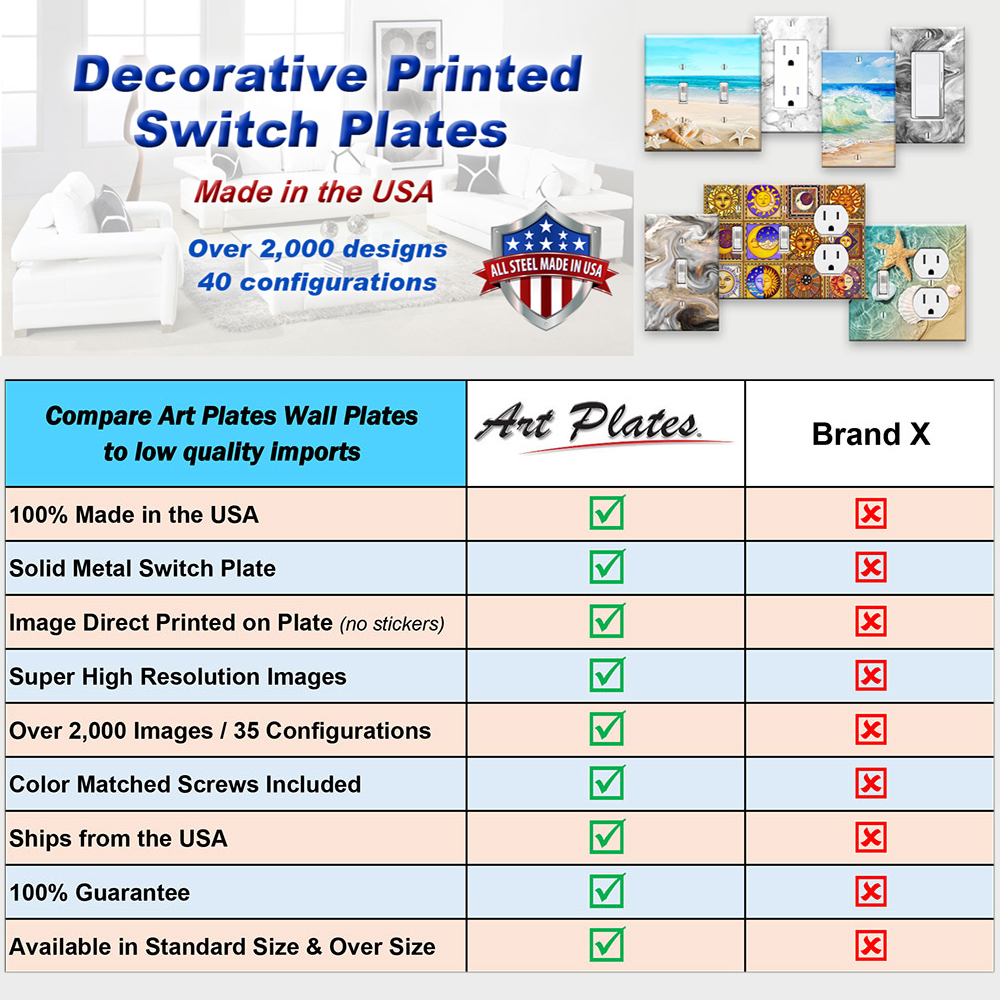 decorative printed switch plates