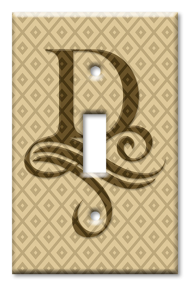 Art Plates - Decorative OVERSIZED Switch Plates & Outlet Covers - Letter "D" Monogram