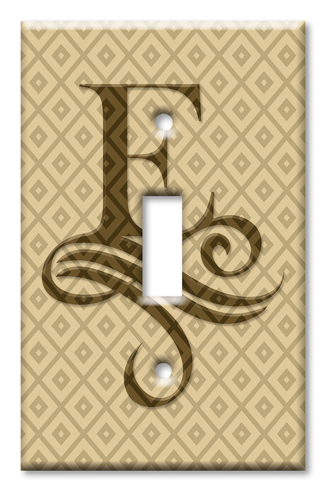 Art Plates - Decorative OVERSIZED Switch Plates & Outlet Covers - Letter "E" Monogram