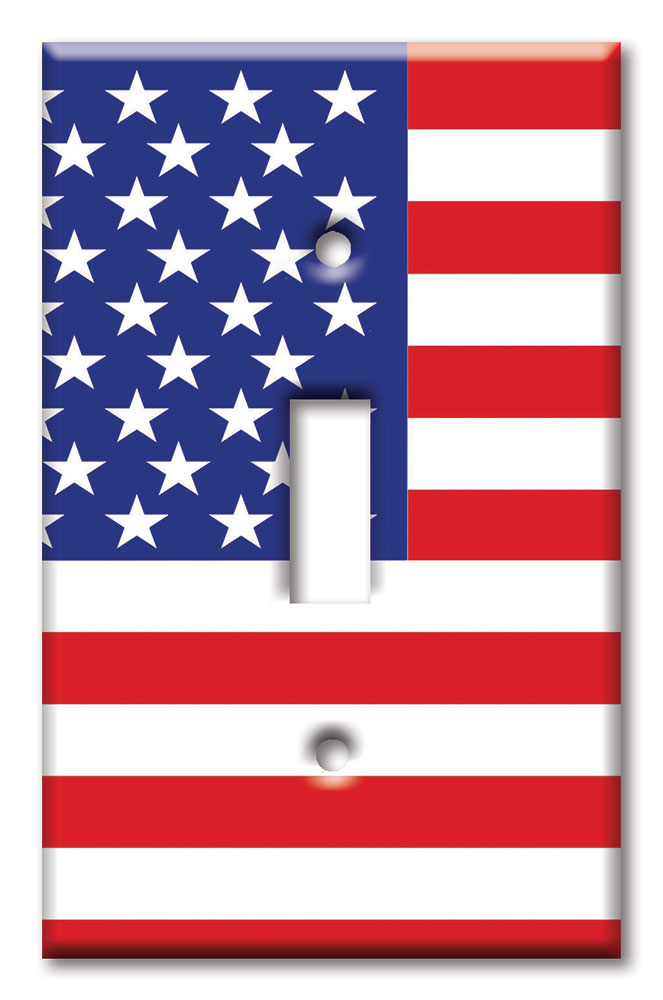 Art Plates - Decorative OVERSIZED Wall Plates & Outlet Covers - American Flag