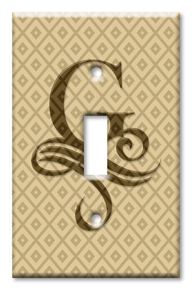 Art Plates - Decorative OVERSIZED Switch Plates & Outlet Covers - Letter "G" Monogram
