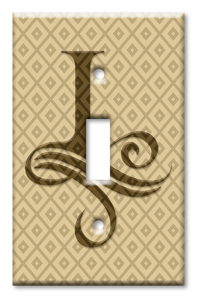 Art Plates - Decorative OVERSIZED Switch Plates & Outlet Covers - Letter "I" Monogram