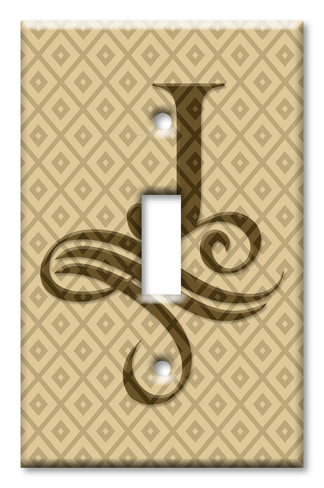 Art Plates - Decorative OVERSIZED Switch Plates & Outlet Covers - Letter "J" Monogram