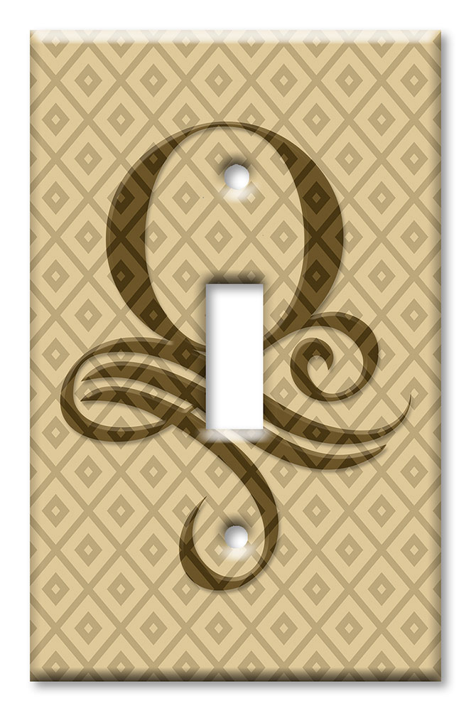 Art Plates - Decorative OVERSIZED Switch Plates & Outlet Covers - Letter "O" Monogram