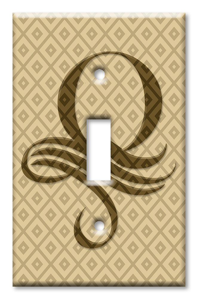 Art Plates - Decorative OVERSIZED Switch Plates & Outlet Covers - Letter "Q" Monogram