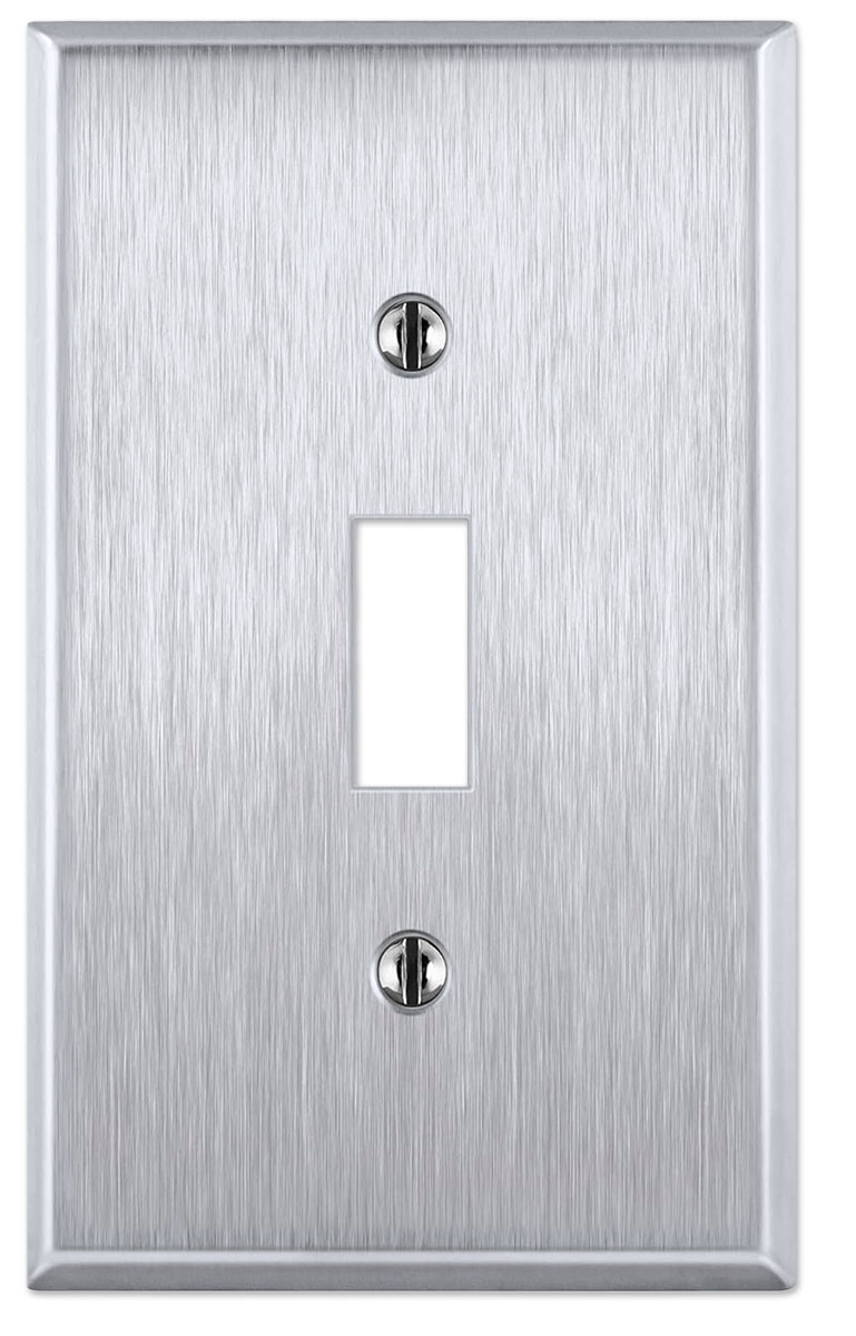 Metal Light Switch Covers - Wall Plate for Outlets, GFCI Rockers Decora, Stainless Steel Satin Finish, UL Listed (Made in USA)