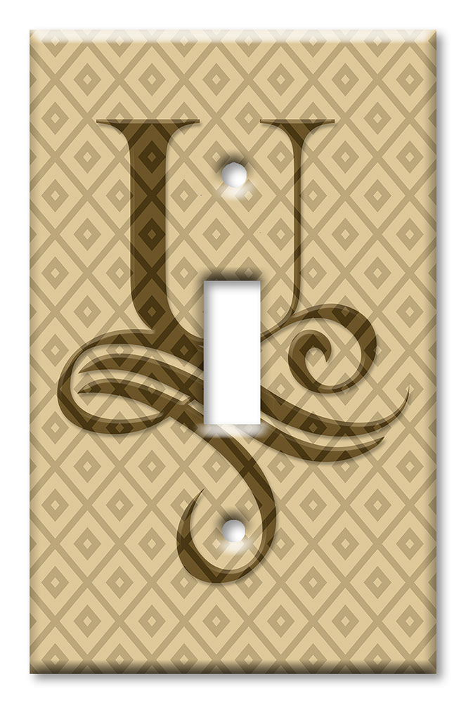 Art Plates - Decorative OVERSIZED Switch Plates & Outlet Covers - Letter "U" Monogram