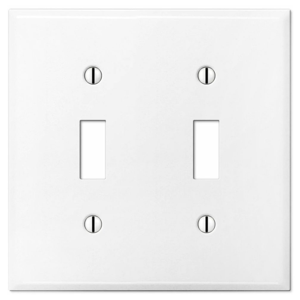 OVERSIZED Jumbo Over Size Metal Light Switch Covers - Wall Plate for Outlets, GFCI Rockers Decora, Stainless Steel Painted White with Semi-Gloss Finish, Made in USA, UL Listed
