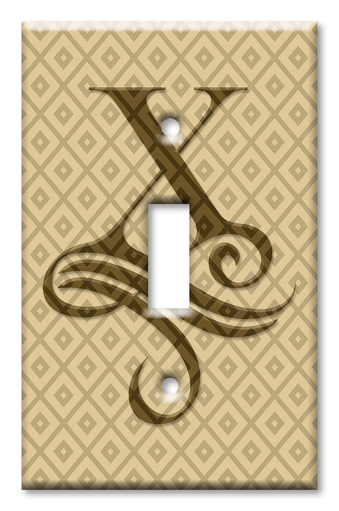 Art Plates - Decorative OVERSIZED Switch Plates & Outlet Covers - Letter "X" Monogram