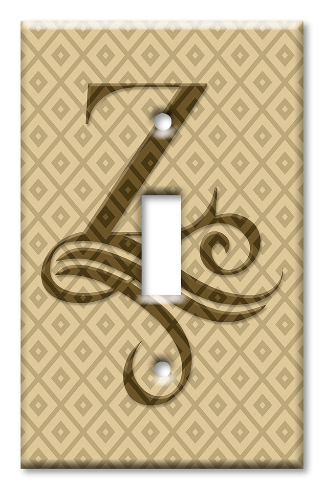 Art Plates - Decorative OVERSIZED Switch Plates & Outlet Covers - Letter "Z" Monogram