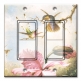 Printed Decora 2 Gang Rocker Style Switch with matching Wall Plate - Heade: Orchids and Hummingbirds