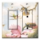 Printed 2 Gang Decora Switch - Outlet Combo with matching Wall Plate - Heade: Orchids and Hummingbirds
