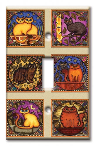 Art Plates - Decorative OVERSIZED Switch Plates & Outlet Covers - Mosaic Cats - Image by Dan Morris