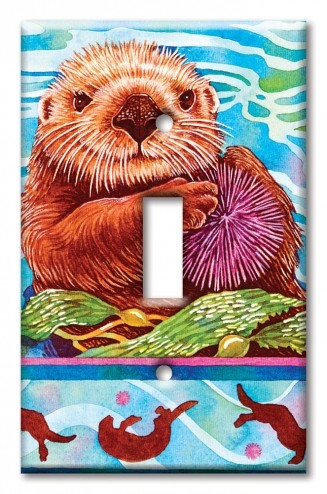 Art Plates - Decorative OVERSIZED Switch Plate - Outlet Cover - Sea Otter