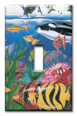 Art Plates - Decorative OVERSIZED Switch Plate - Outlet Cover - Sea Life