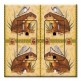 Printed 2 Gang Decora Duplex Receptacle Outlet with matching Wall Plate - Brown Frogs