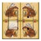 Printed 2 Gang Decora Switch - Outlet Combo with matching Wall Plate - Brown Frogs