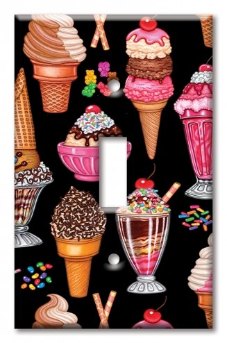 Art Plates - Decorative OVERSIZED Wall Plate - Outlet Cover - Ice Cream - Image by Dan Morris