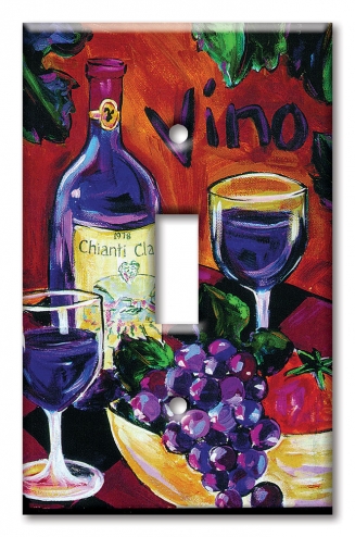Art Plates - Decorative OVERSIZED Switch Plate - Outlet Cover - Vino