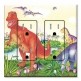 Printed 2 Gang Decora Duplex Receptacle Outlet with matching Wall Plate - Dinosaurs