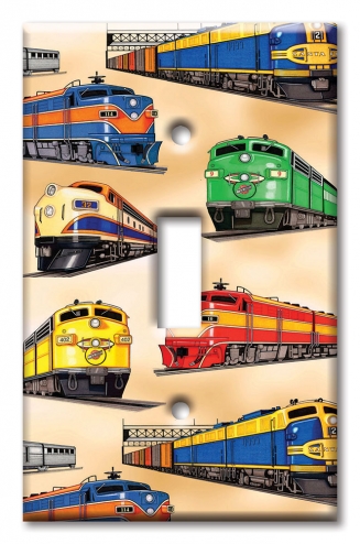 Art Plates - Decorative OVERSIZED Wall Plate - Outlet Cover - Diesel Trains - Image by Dan Morris