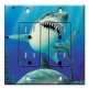 Printed 2 Gang Decora Duplex Receptacle Outlet with matching Wall Plate - Sharks