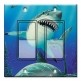 Printed Decora 2 Gang Rocker Style Switch with matching Wall Plate - Sharks