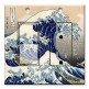 Printed 2 Gang Decora Switch - Outlet Combo with matching Wall Plate - Hokusai: Great Wave