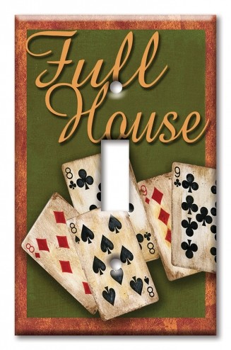 Art Plates - Decorative OVERSIZED Switch Plates & Outlet Covers - Poker Full House
