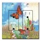 Printed 2 Gang Decora Duplex Receptacle Outlet with matching Wall Plate - Butterflies and Flowers